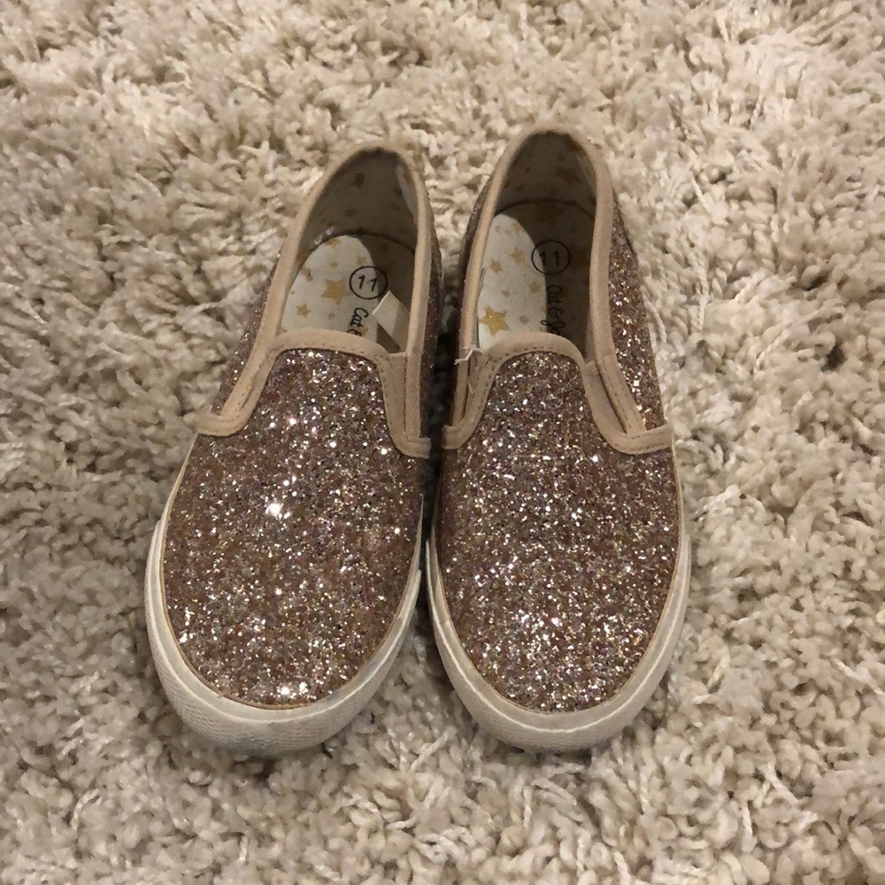 Cat & Jack Gold Sparkle Sneakers Size 11